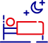Pictogramme représentant une personne dans un lit